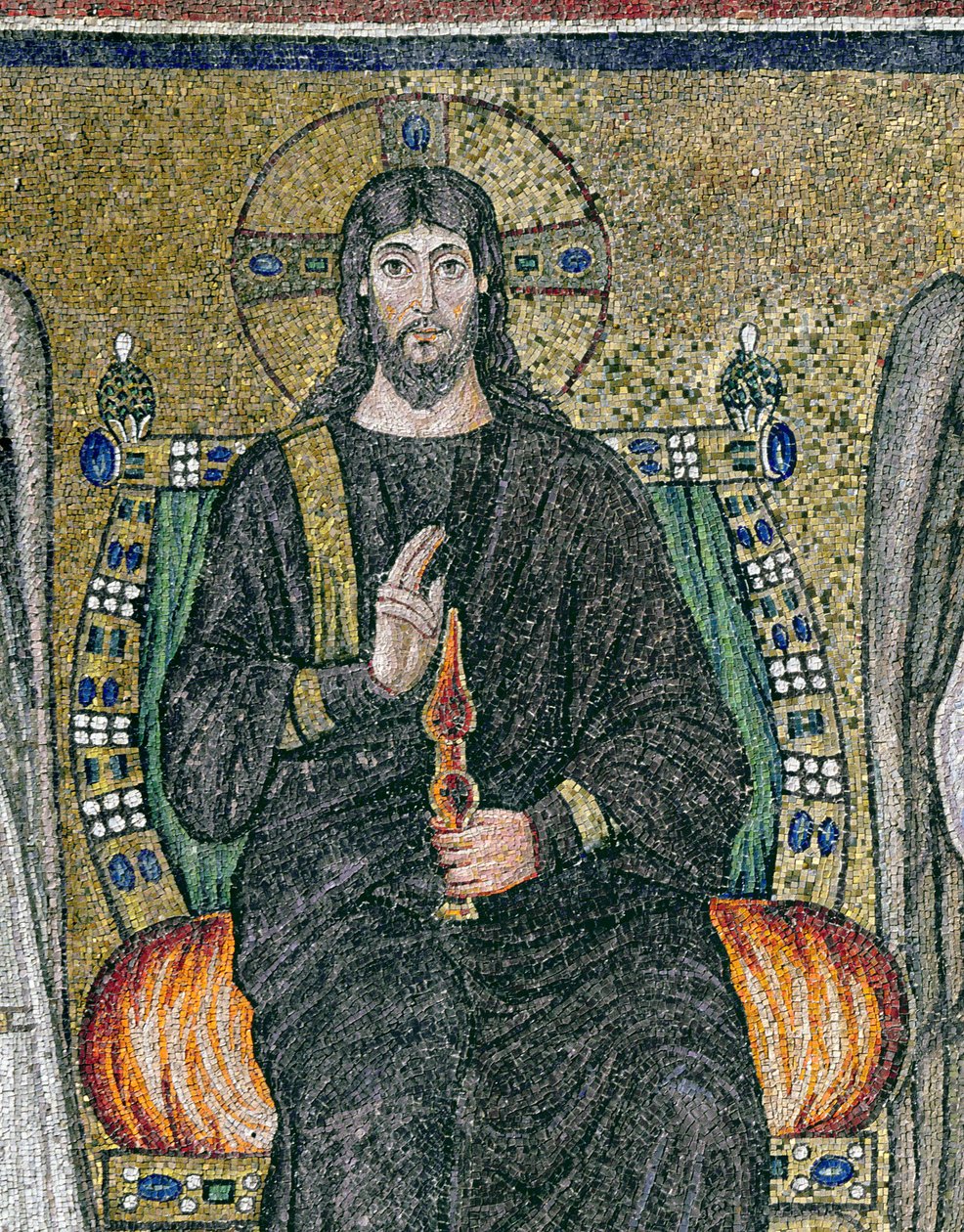 Christ en majesté avec les anges (mosaïque) (détail) - Byzantine School