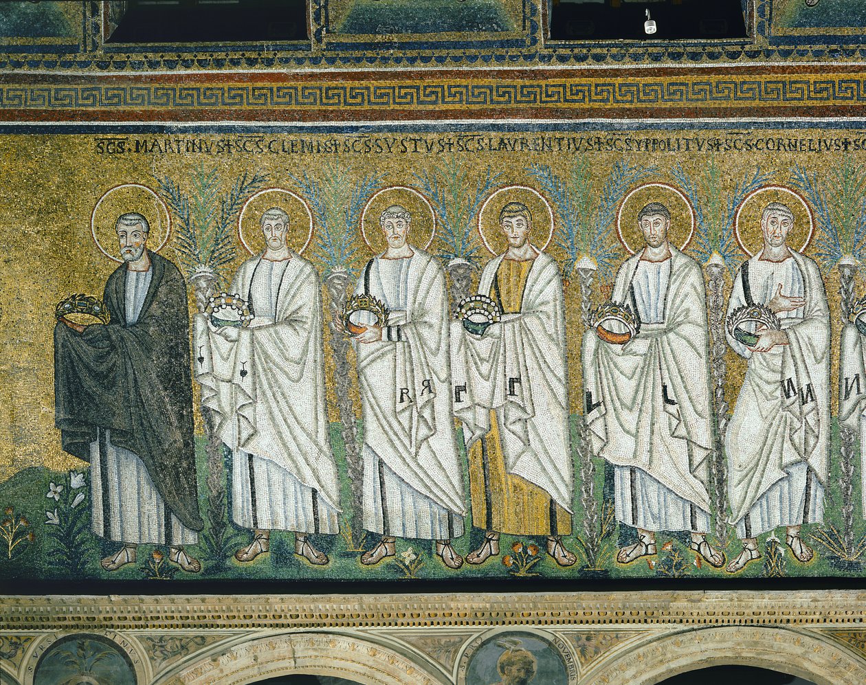 Groupe de saints et martyrs (mosaïque) - Byzantine School