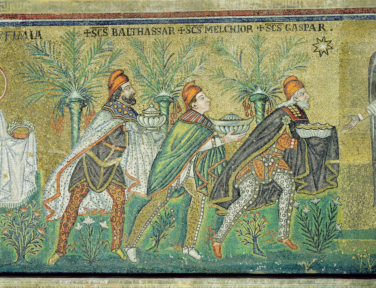 La procession des trois rois (mosaïque) - Byzantine School
