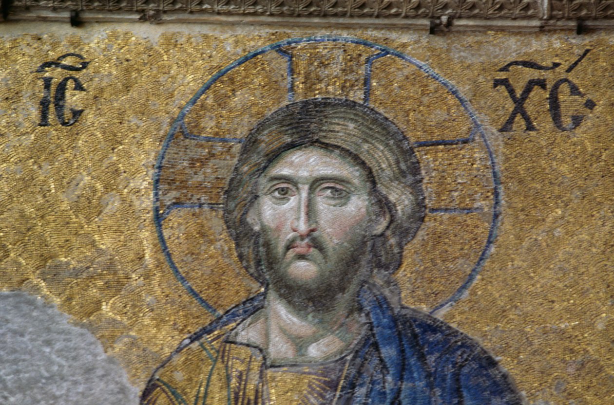 Deesis Christ dans Sainte-Sophie (mosaïque) - Byzantine