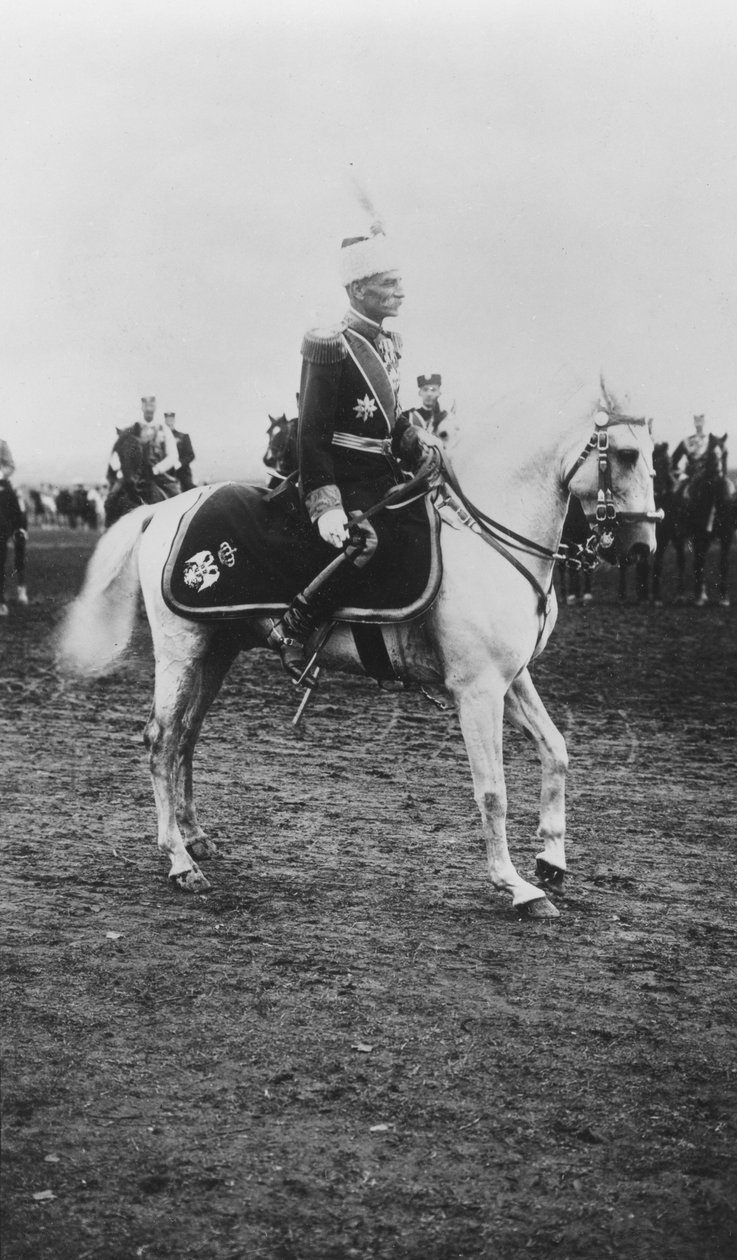 Portrait de Pierre Ier, roi de Serbie, à cheval - C. Chusseau Flaviens
