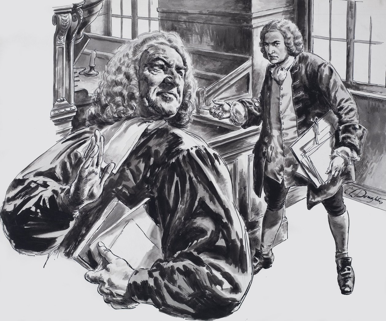 Jean-Sébastien Bach (gouache sur papier) - C.L. Doughty