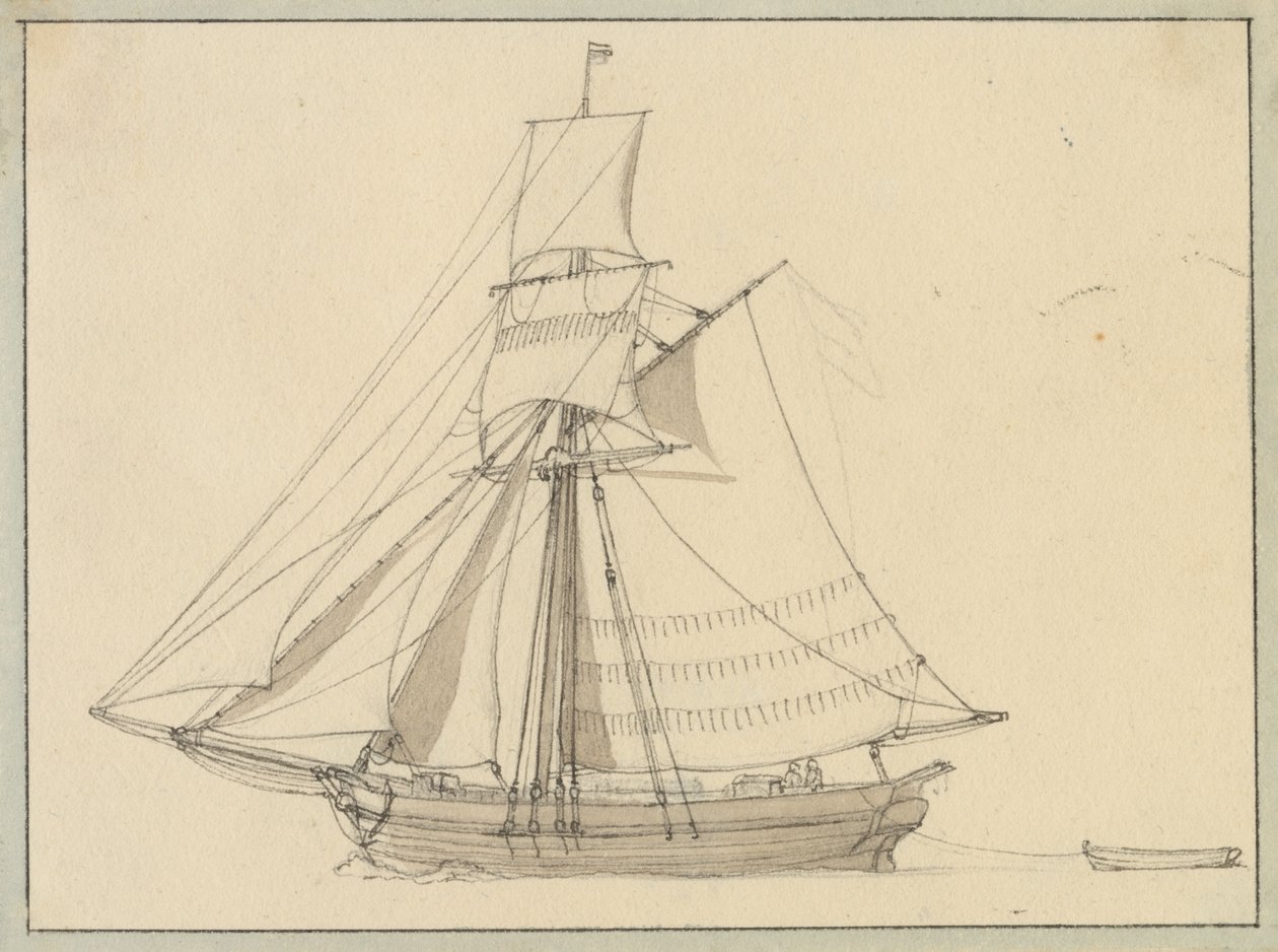 Un sloop sous voile - Christoffer Wilhelm Eckersberg