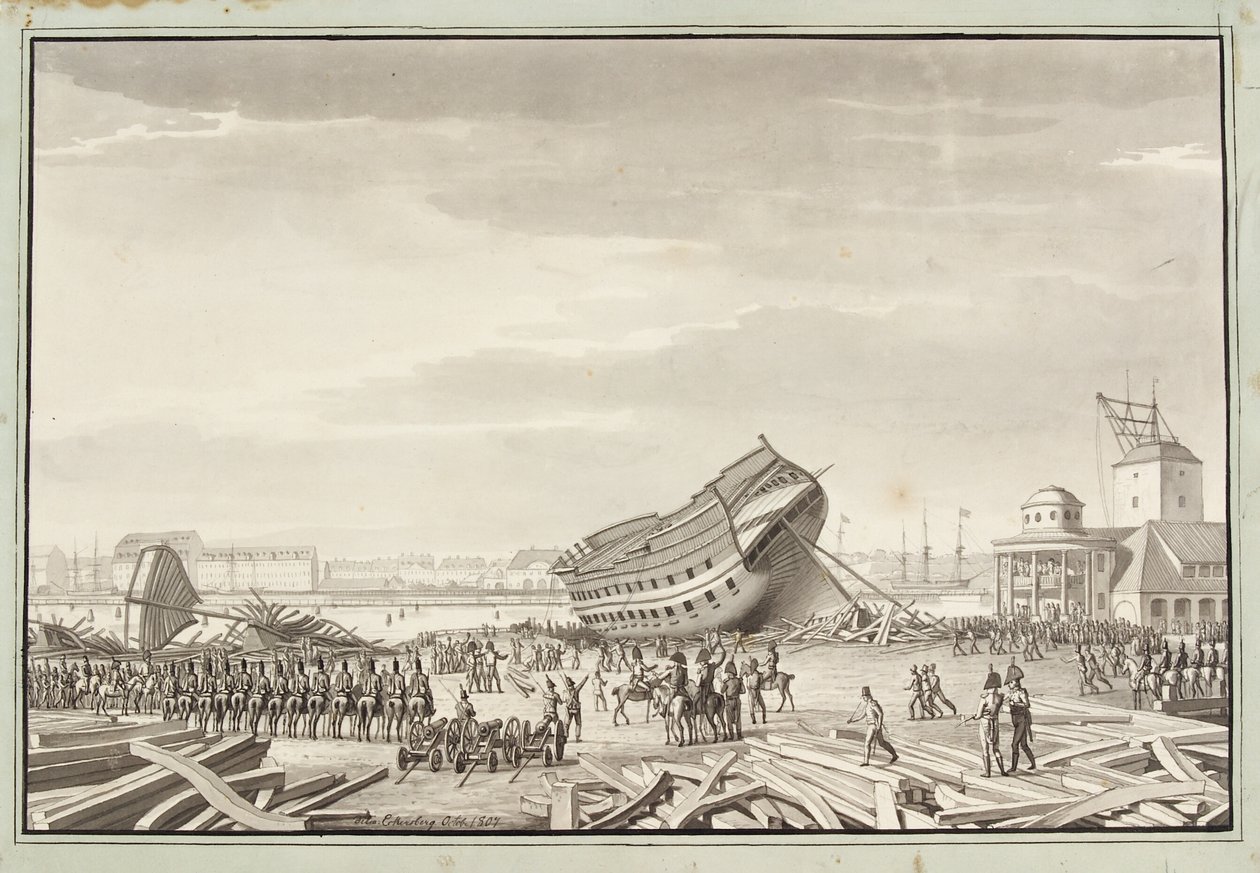 La dernière action des Anglais à Copenhague - Christoffer Wilhelm Eckersberg