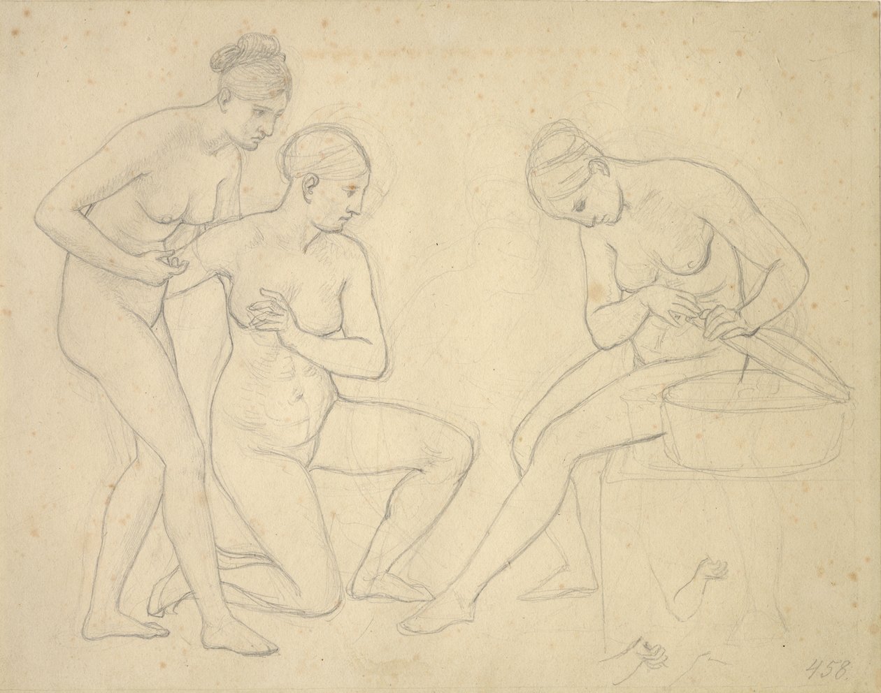 Esquisse pour le tableau des filles de Cekrops. - Christoffer Wilhelm Eckersberg