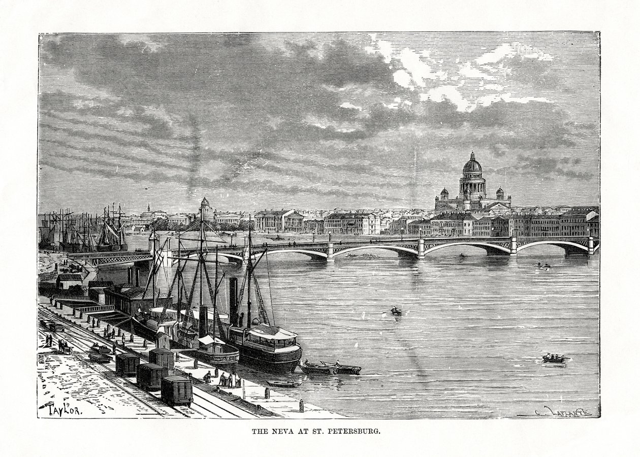 La rivière Neva, Saint-Pétersbourg, 1879 - C. Laplante