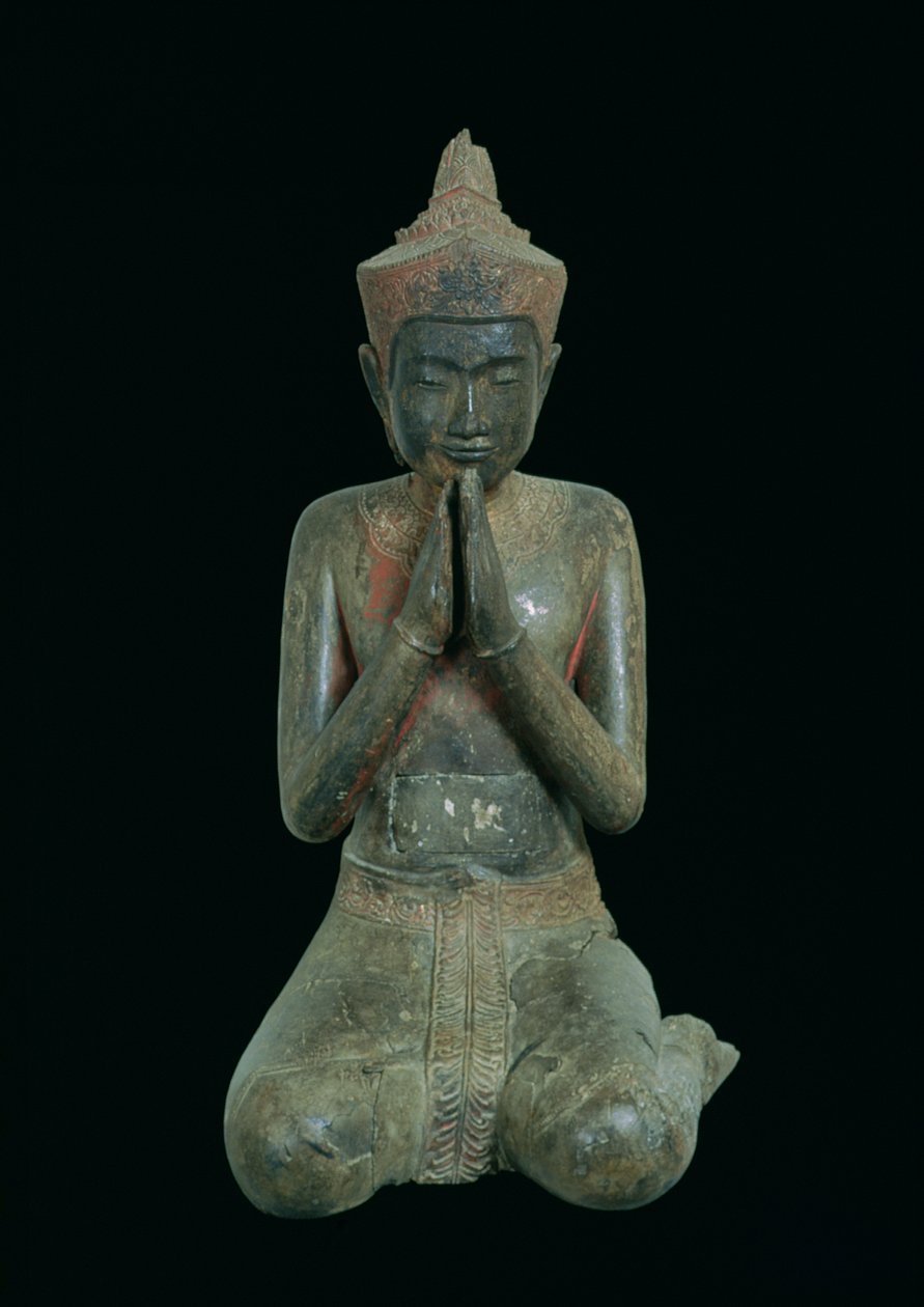 Figure agenouillée en prière, Angkor - Cambodian School