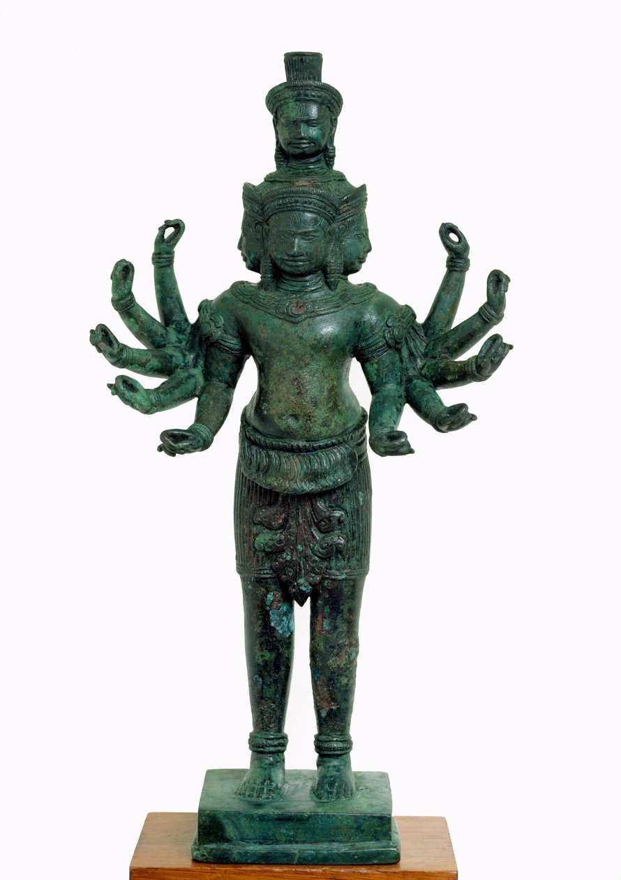 Shiva avec de nombreux bras et têtes, Angkor (bronze) - Cambodian School