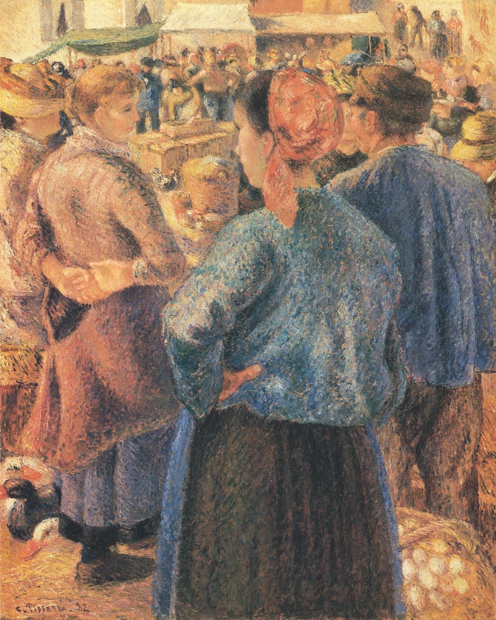 Le Marché à la volaille, Pontoise - Camille Jacob Pissarro