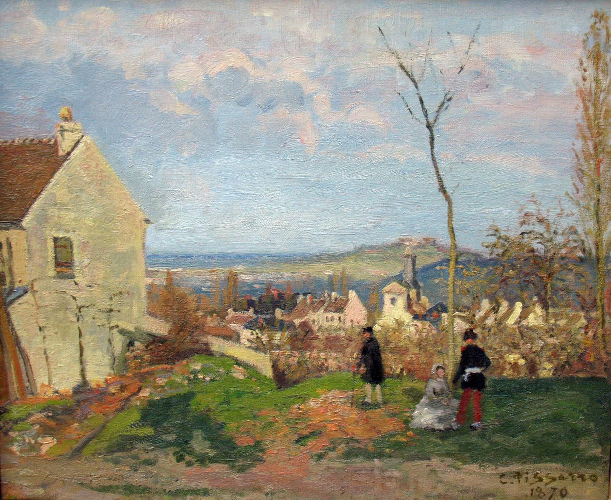 Louveciennes avec le Mont Valérien en arrière-plan - Camille Jacob Pissarro