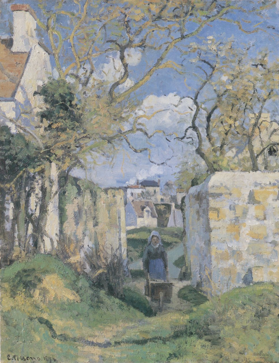 Paysanne poussant une brouette, Maison Roudest, Pontoise - Camille Jacob Pissarro
