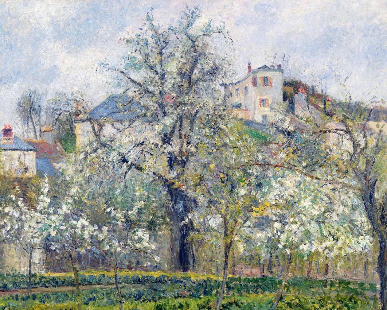 Le jardin potager avec arbres en fleurs, printemps, Pontoise, 1877 - Camille Jacob Pissarro