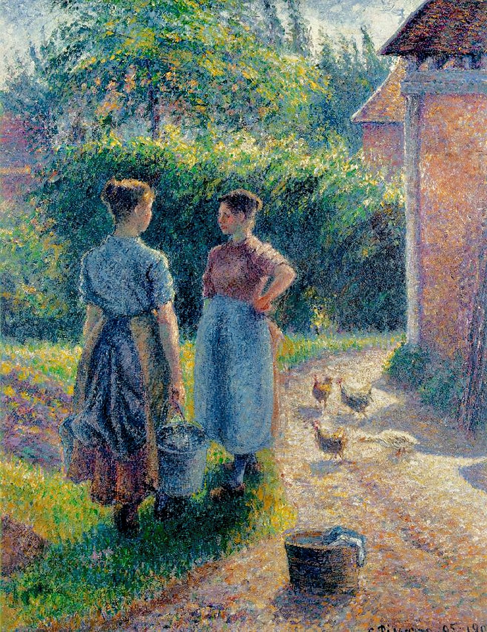 Paysannes bavardant à Éragny, 1895-1902 - Camille Jacob Pissarro