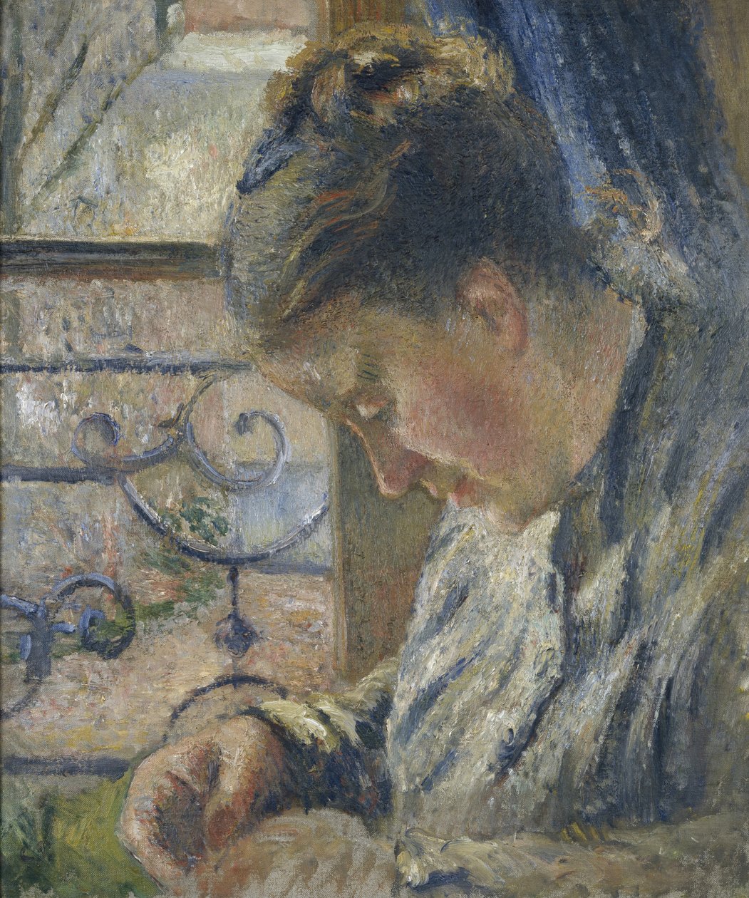 Portrait de Madame Pissarro cousant près d