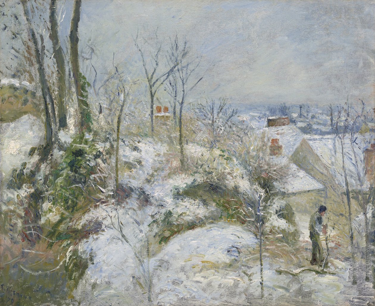 Garenne de lapins à Pontoise, neige, 1879 - Camille Jacob Pissarro