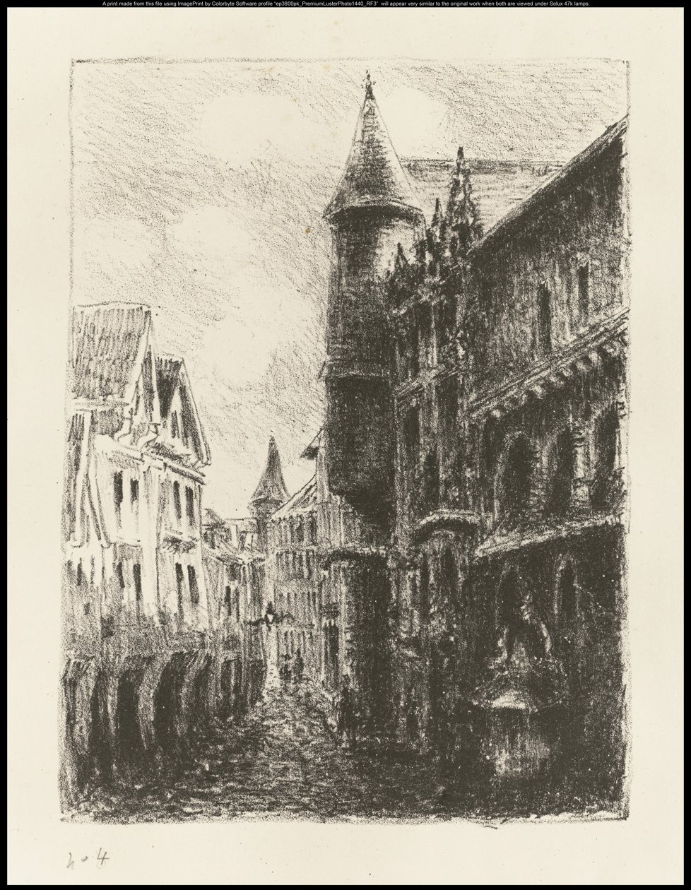Rue Saint-Romain, Rouen, 1ère planche, 1896 - Camille Jacob Pissarro