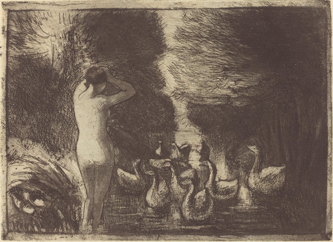 Baigneuse aux oies - Camille Pissarro