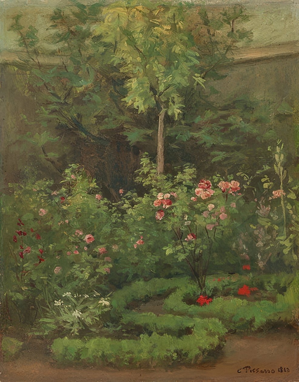 Un jardin de roses. 1862 - Camille Jacob Pissarro