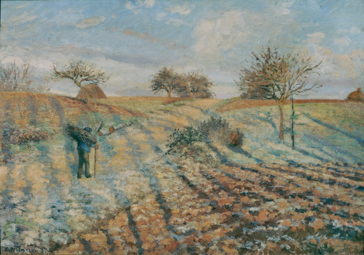 Gelee blanche ... (huile sur toile) - Camille Pissarro