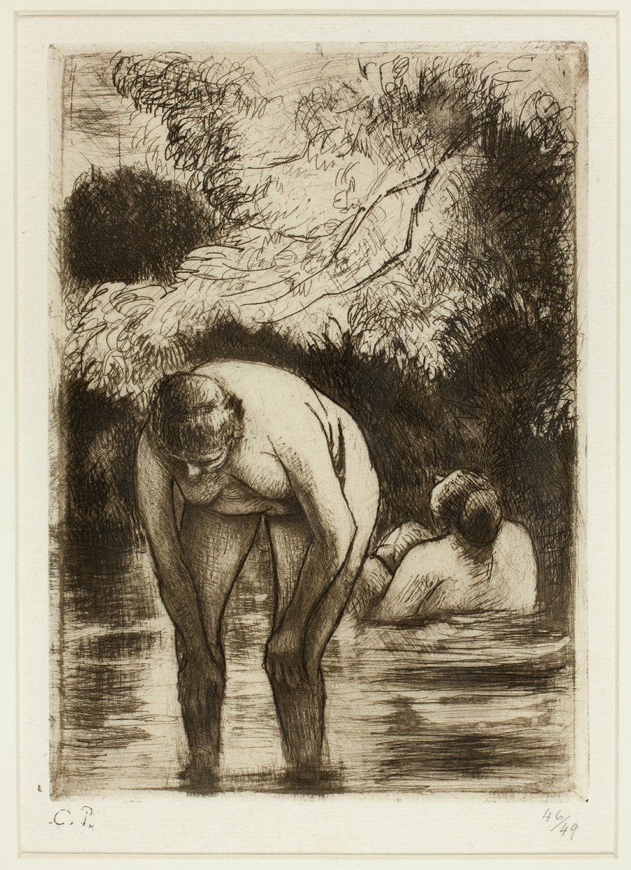 Les deux baigneuses - Camille Pissarro