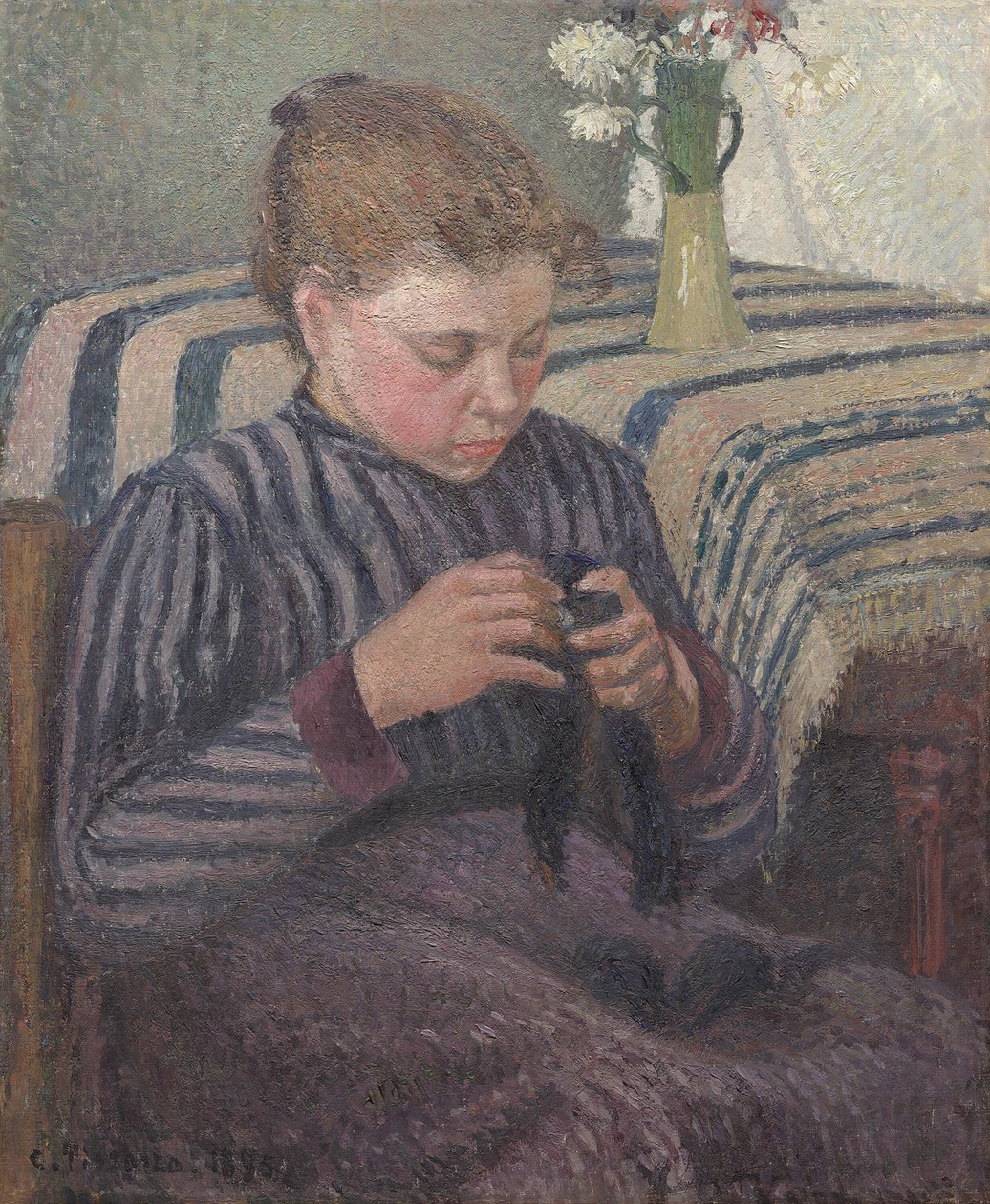 Femme raccommodant, 1895 - Camille Pissarro