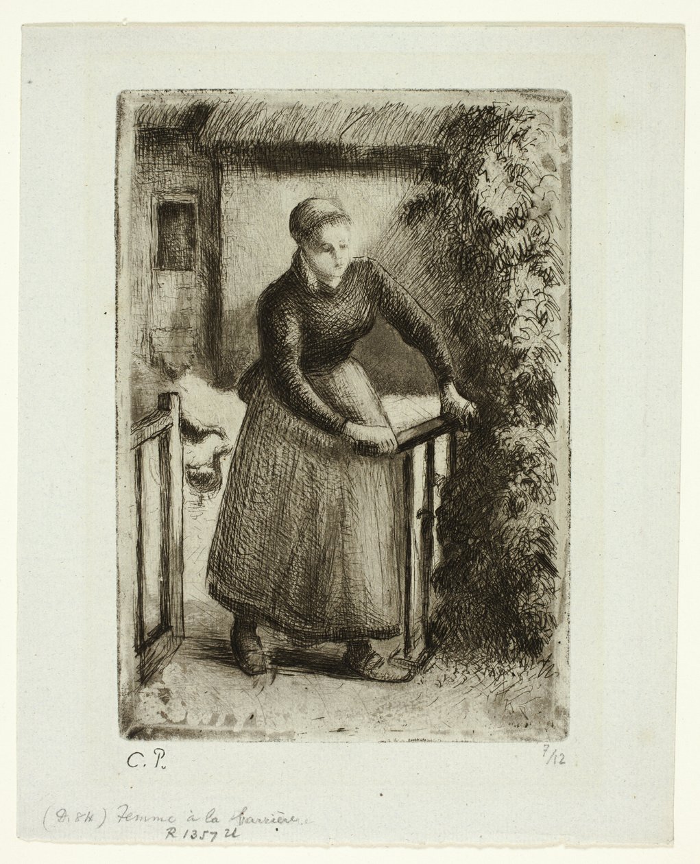 Femme à la porte - Camille Pissarro