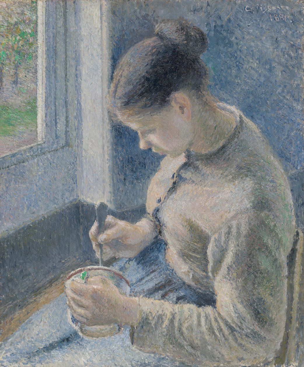 Jeune paysanne prenant son café, 1881 - Camille Pissarro