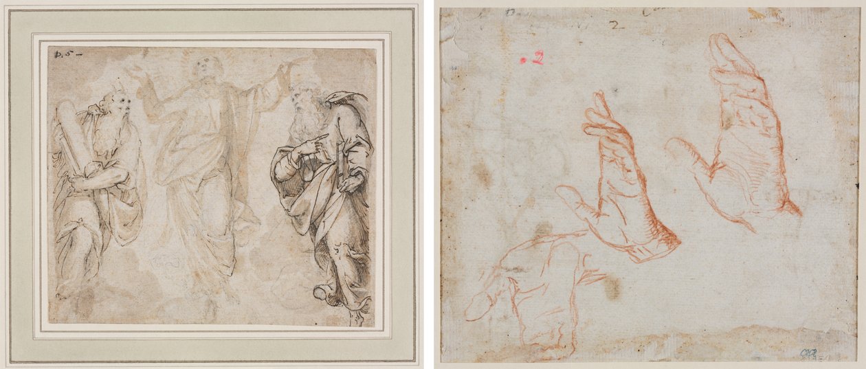 La Transfiguration (recto) ; Étude de Mains (verso) - Camillo Procaccini