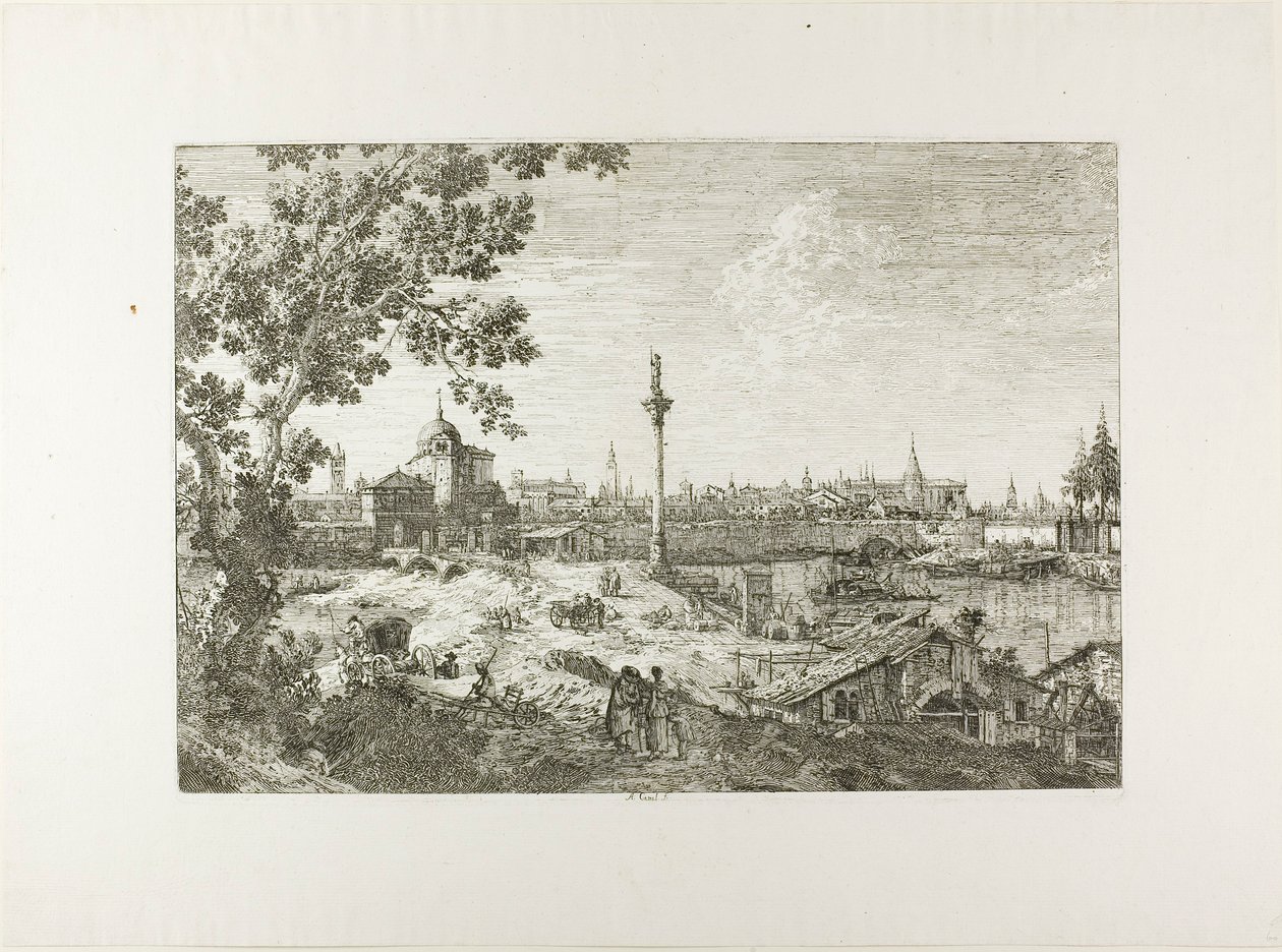 Vue imaginaire de Padoue, de Vedute - Canaletto