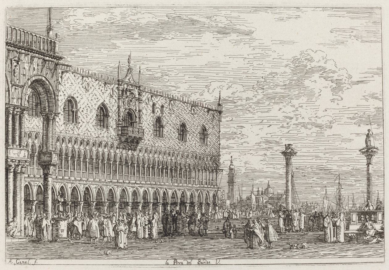 La Piera del Bando. V. [en bas à droite] - Canaletto