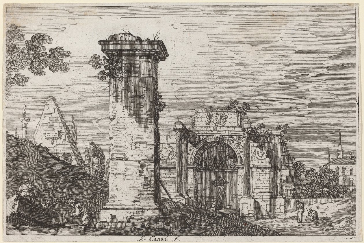 Paysage avec monuments en ruine - Canaletto