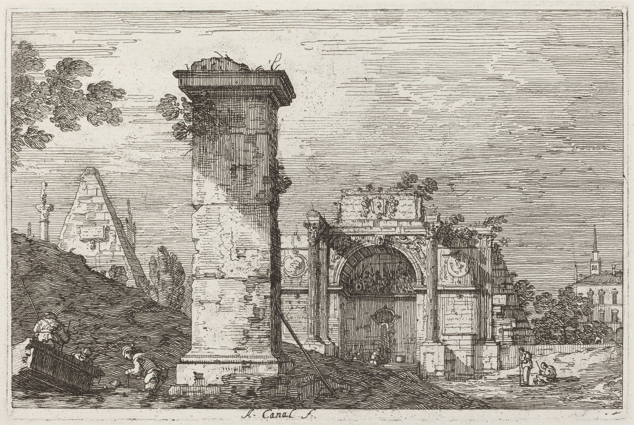 Paysage avec monuments en ruine [droite], vers 1735-1746 - Canaletto