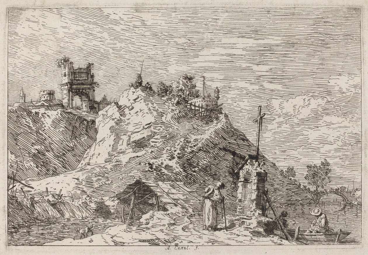 Paysage avec le pèlerin en prière - Canaletto