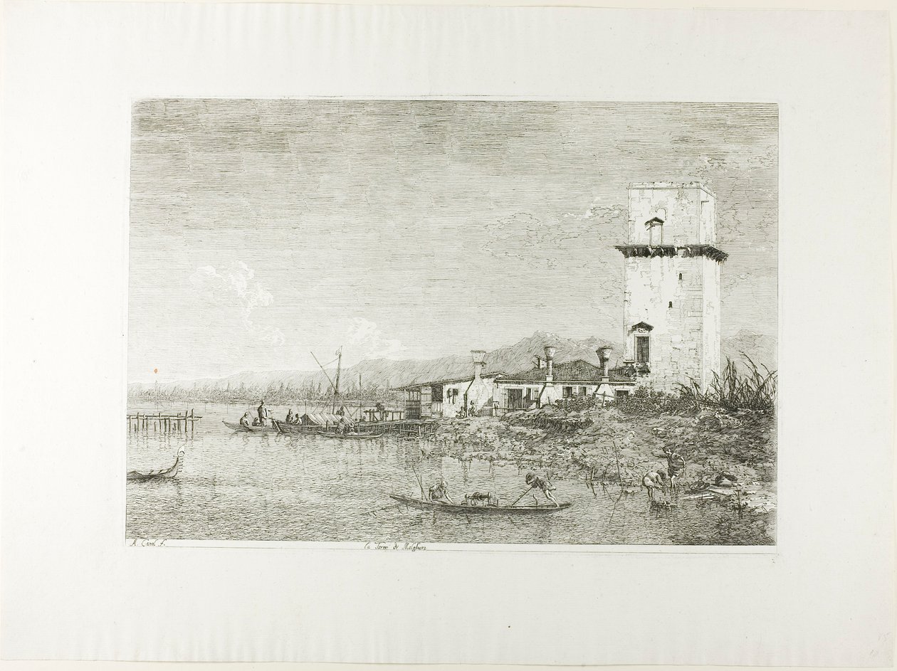 La tour de Malghera, des Vedute - Canaletto