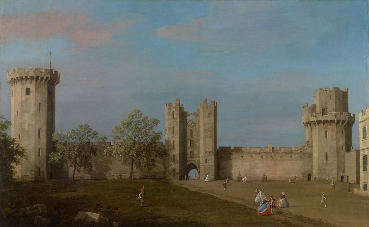 Château de Warwick, façade est depuis la cour, 1752 - Canaletto