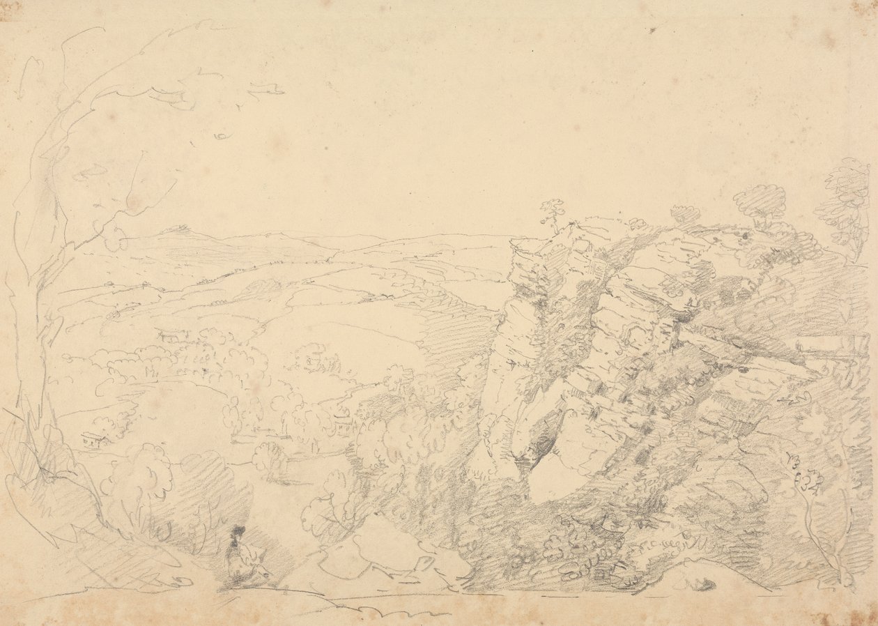 Croquis des rochers de Chudleigh, Devon - Capt. Thomas Hastings
