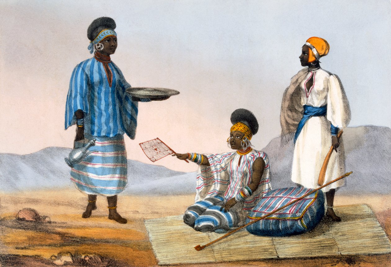 Groupe de femmes indigènes au Soudan, de 