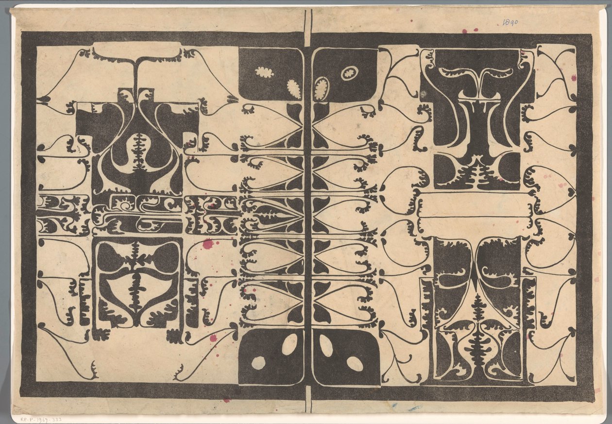Couverture avec motifs végétaux stylisés - Carel Adolph Lion Cachet