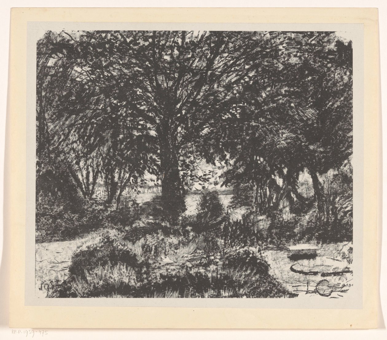 Jardin avec grand arbre - Carel Adolph Lion Cachet