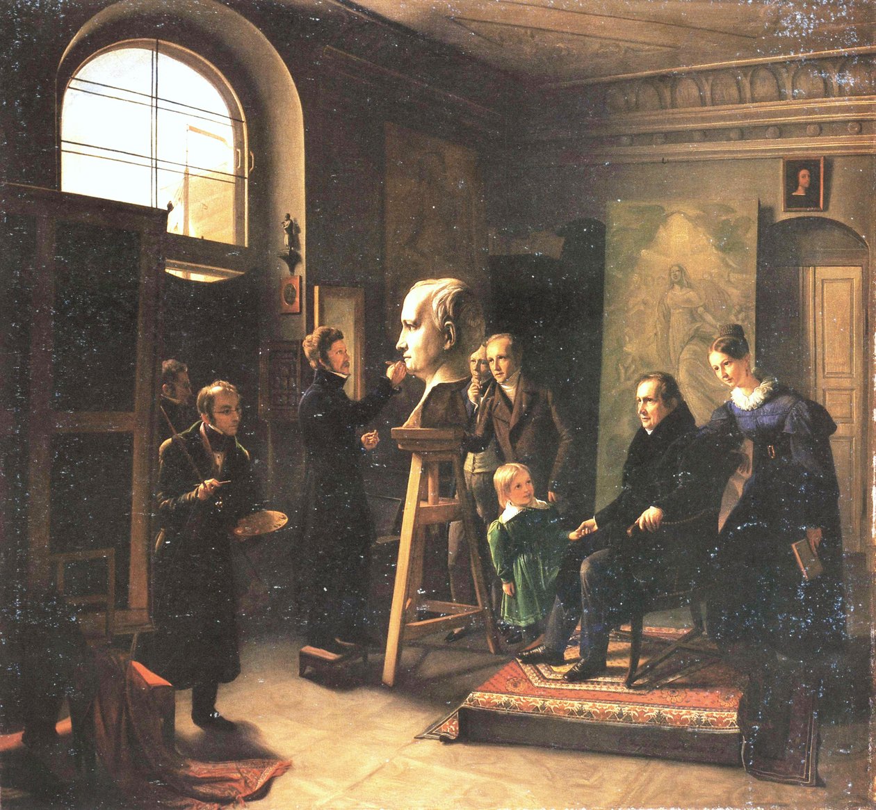 Ludwig Tieck assis devant le sculpteur de portraits David d