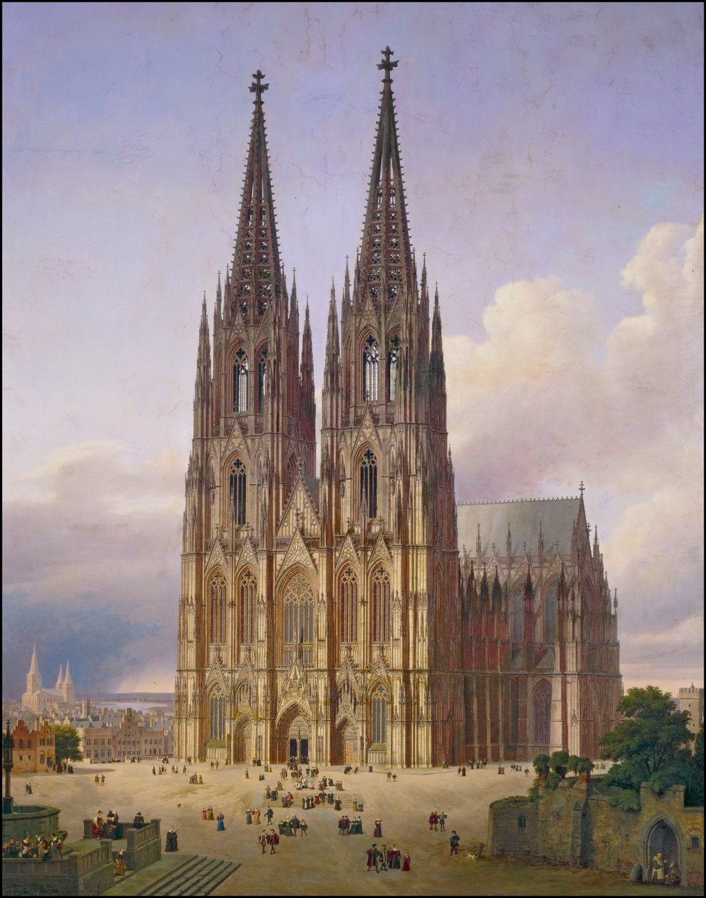 Vue idéale de la cathédrale de Cologne depuis le sud-ouest - Carl Georg Adolph Hasenpflug