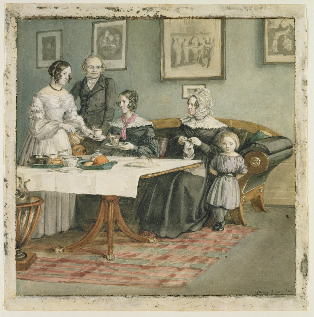 Professeur Johannes Classen (1805-91) et famille, 1840 - Carl Julius Milde