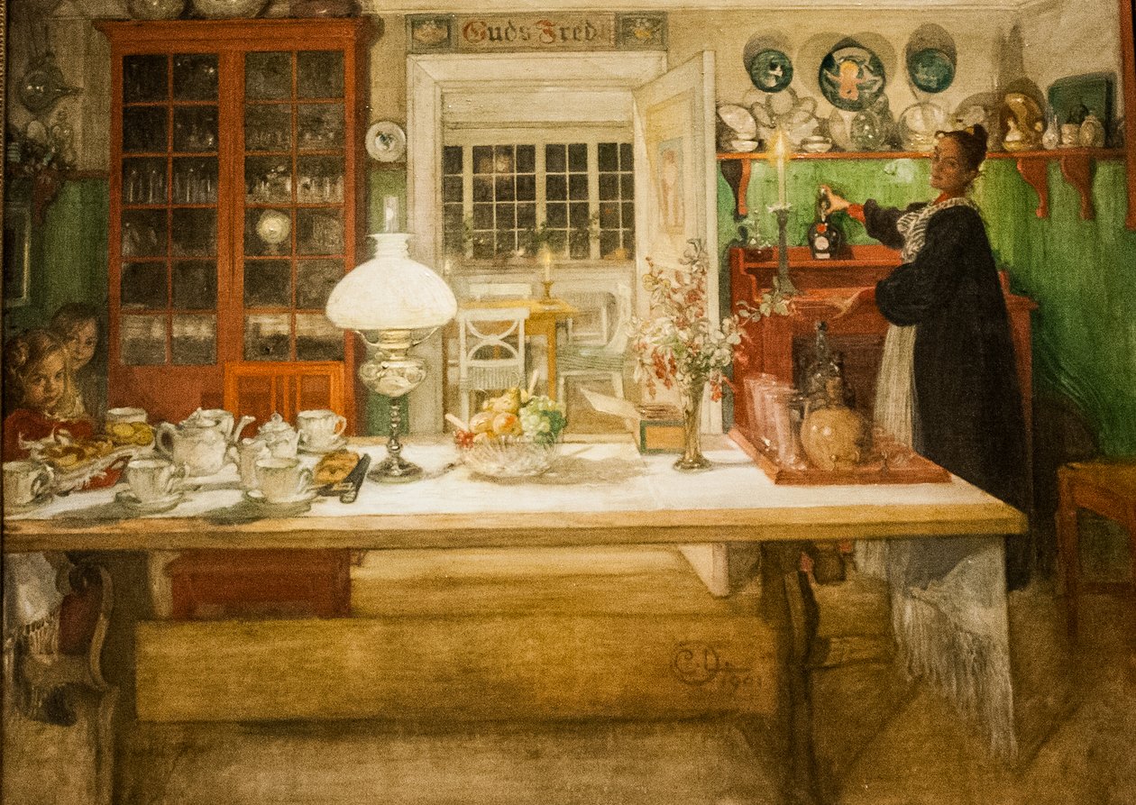 Se préparer pour un jeu - Carl Larsson