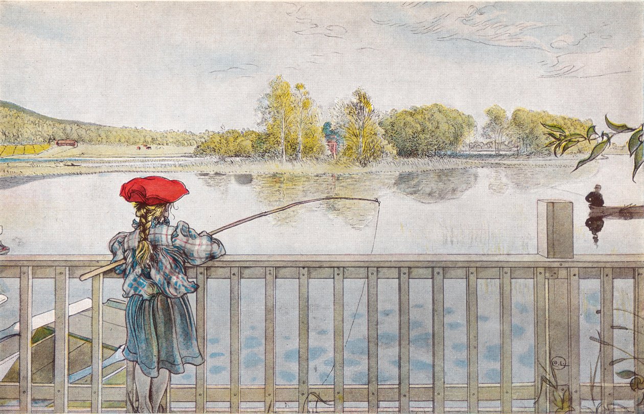 Lisbeth pêchant - Carl Larsson