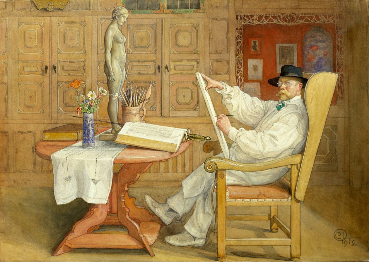 Autoportrait (dans le nouvel atelier) - Carl Larsson