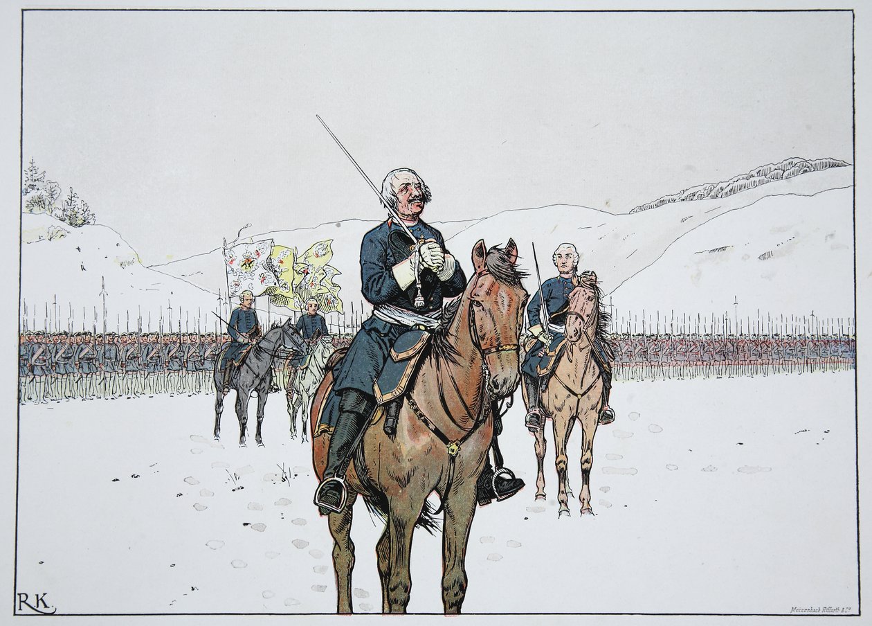 Prière du vieux Dessauer à la bataille de Kesselsdorf, 15 décembre 1745 - Carl Röchling