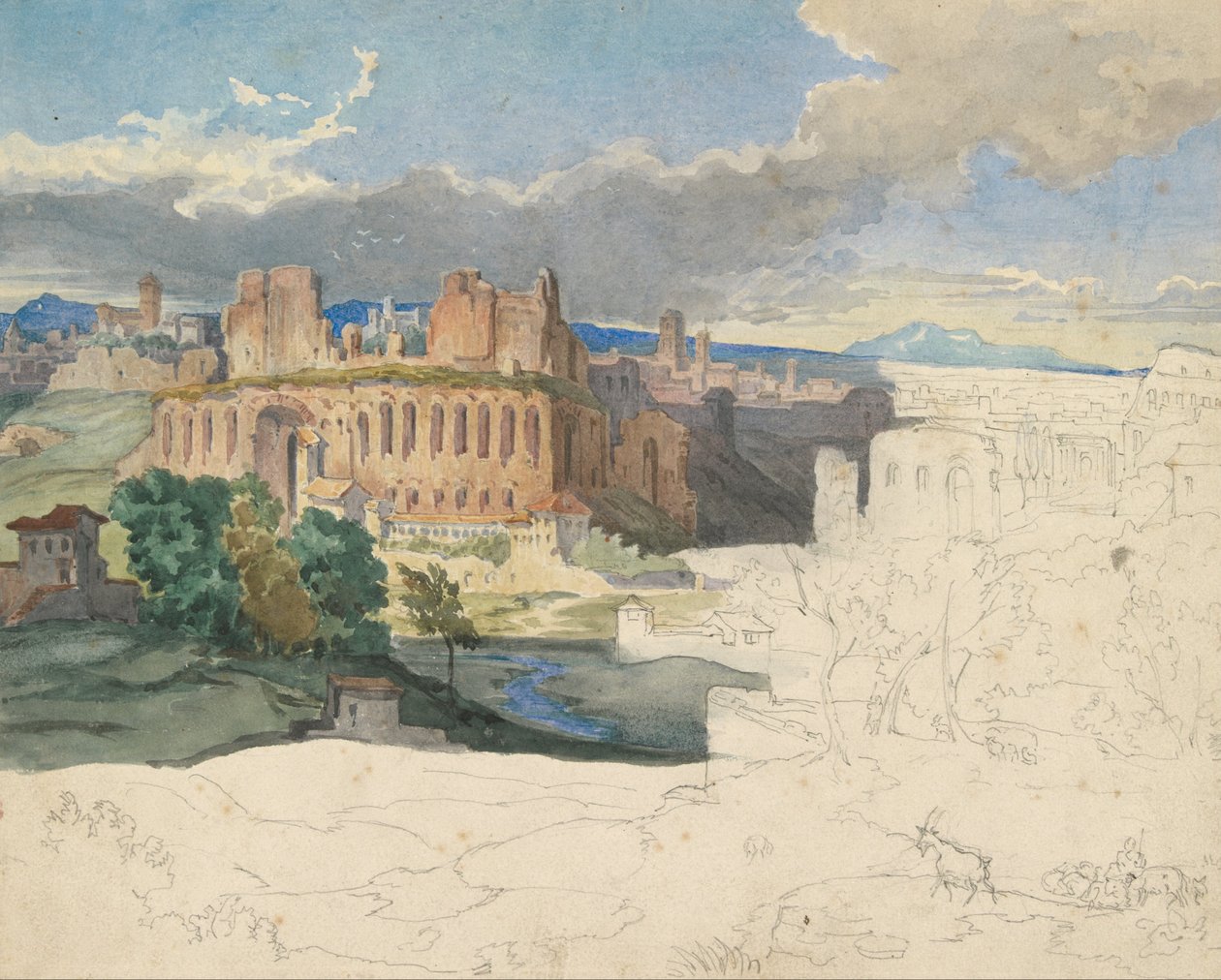 Les ruines des palais impériaux à Rome - Carl Rottmann