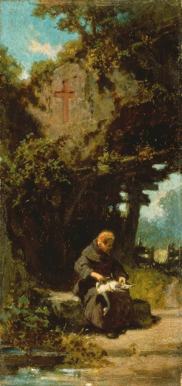 Ermite plumant des oies - Carl Spitzweg
