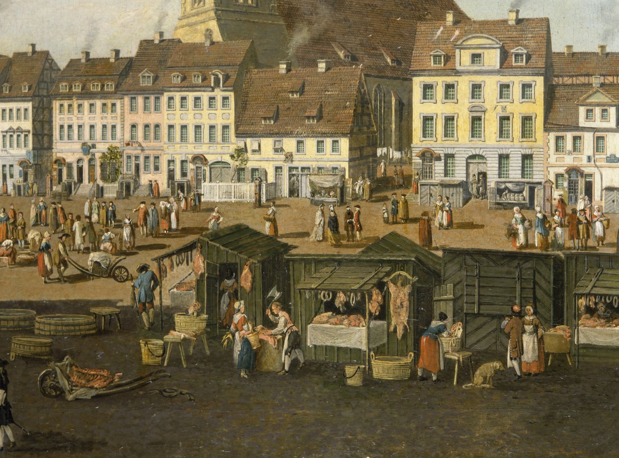 Le Nouveau Marché à Berlin avec la Marienkirche c.1770 - Carl Traugott Fechhelm