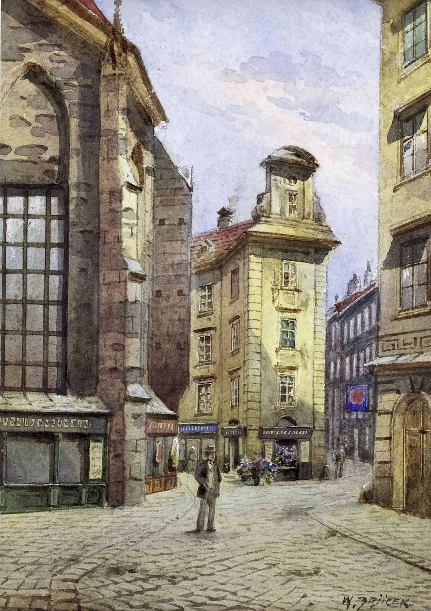 Vue sur la Kurrentgasse à Vienne - Carl Wenzel Zajicek